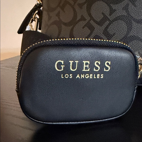 GUESS Monogram Black and Gray Crossbody Bag - Picture 8 of 12